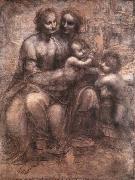 LEONARDO da Vinci Madonna and Child with St Anne and the Young St John oil painting artist
